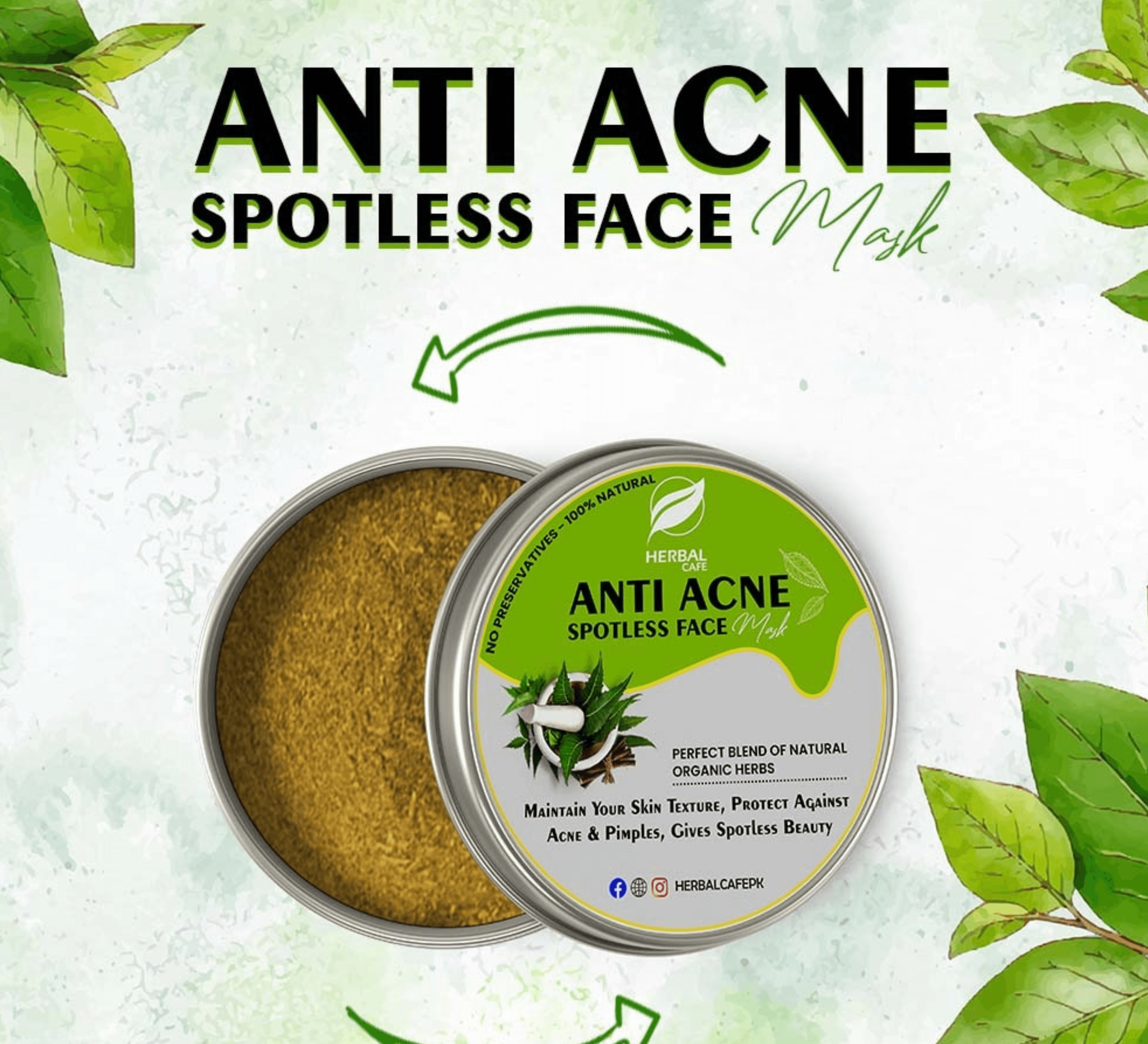 Anti Acne Spotless Face Mask - HerbalCafePK